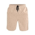 thumbnail image 1 of Peach Solid Color Background Large Size Men's Lightweight Beach Shorts with Mesh Lining, Quick Dry, 1 of 8