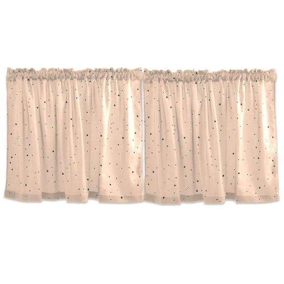 Peach Solid Color Background Tier Curtains for Kitchen 57x24 Inch Semi Sheer Light Filtering Half Window Curtains 2 Panels