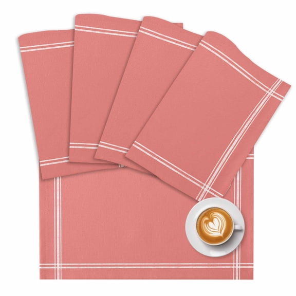 Peach Solid Placemats Set of 1 Place Mats Washable Table Mats for Party Kitchen Dining Decoration, 13 X 19 Inch
