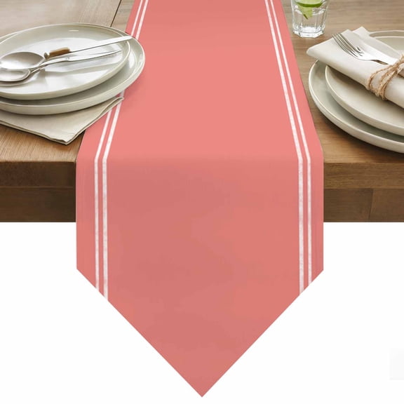 Peach Solid Table Runner 36 Inches Long Table Runners for Dining Room Tabletop Dresser Scarf Home Party Banquet Wedding Holiday Decoration