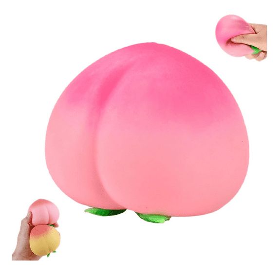 Peach Squeeze, Squeeze Peach, Soft Squeezy Fruit Squeezes, Squeezees Fidget for Adults, Cute Fruit Squeezes Stress Relief Gift (Pink_Peach)