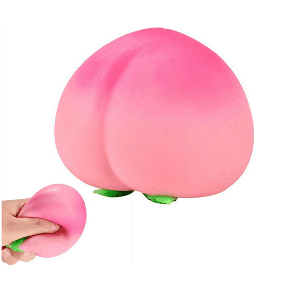 Peach Squeeze, Squeeze Peach, Soft Squeezy Fruit Squeezes, Squeezees Fidget for Adults, Cute Fruit Squeezes Stress Relief Gifts (Pink_Peach)