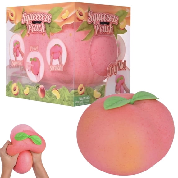 Peach Squish Toy, 3*3In Squeeze Peach, Realistic Pink Peach Slow Rebound Stress Relief Fidget Toy