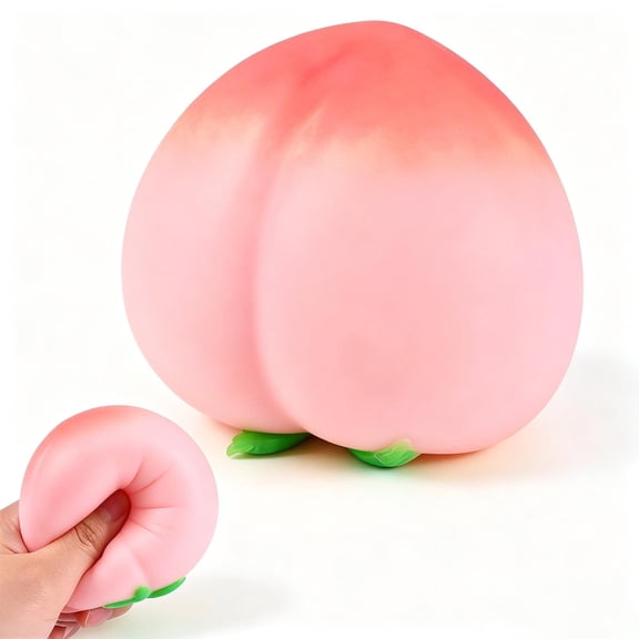 Peach Squishy – Extra Large 6" Slow Rising Stress Relief T-oy, Super Soft Decompression Peach for Adults, Pink