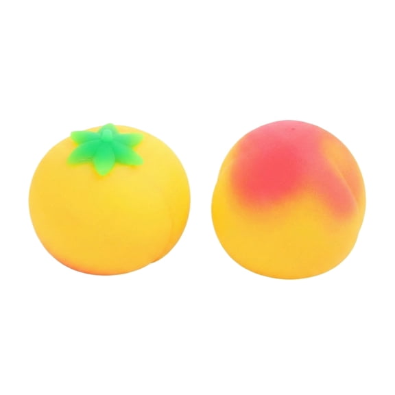 Peach Squishy Slow Rebound Stress Relief Ball,Fidget Soft Fuzz Skin Sensory Squeeze Anxiety Relief Calming Summer Fruit Hand Squishy for Adults with Gift Box and Party Favors，Yellow