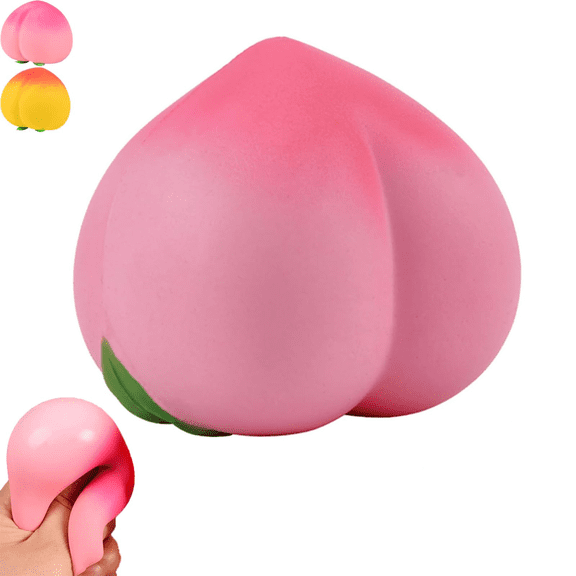 Peach Squishy, Slow Rising Peach Squeeze - Soft PU Foam Stress Reliever - for Office Desk or Home Decor