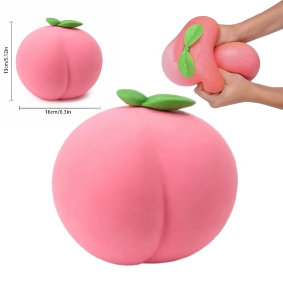 Peach Squishy Toy - 6.3 Inch Ultra-Soft Slow Rising Jumbo Squishy Peach, Stress Relief Toy for Adults, Focus & Relaxation