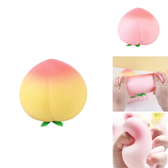 Peach Squishy Toys Squeeze Stress Ball Fruit Toys Sensory Squishy Miniatures Novelty Fidget Toy Stress Relief Gifts Adults Kids Party Favors Autism Sensory Toys ADHD Focus