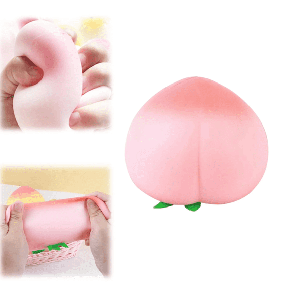 Peach Stress Balls Sensory Fidget Pressure Balls, Squishy Dough Ball, Fun and Soft Fruit Stretchy Stress Ball, Squeeze Ball for Anxiety Relief, Improve Focus, Relax