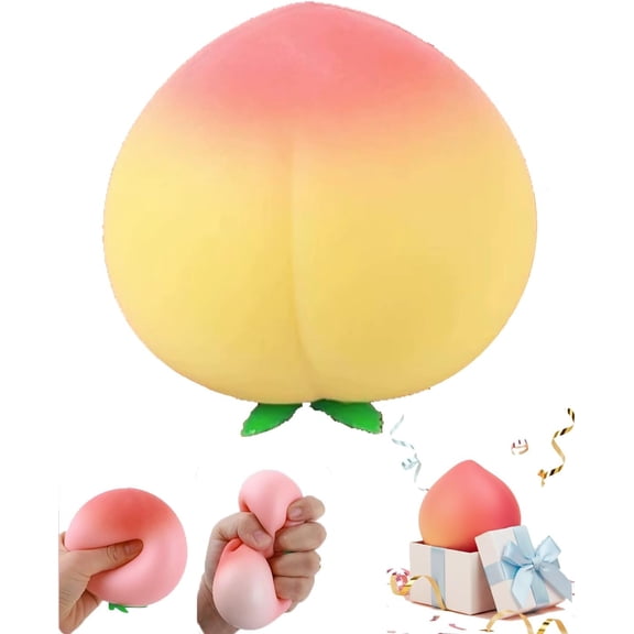 Peach Stress Relief Toy – Slow Rebound Soft Squeeze Peach for Adults & Kids, Sensory Fidget, Anxiety & Stress Relief