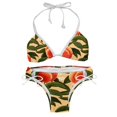 thumbnail image 1 of Peach Stylish Bikini Set with Detachable Sponge & Adjustable Strap, 2-Pack One-Piece Swimsuits for All Scenes, 1 of 6