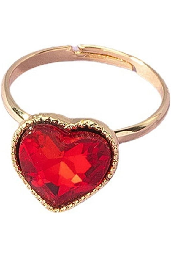 Peach Sun Crystal Gem Ring Love Heart Gemstone Sunshine Finger Ring Sunrise Cubic Zirconia Finger Band Sunflower Crystal Knuckle Joint Ring Open Adjustable for Women Minimalism Jewelry