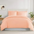 thumbnail image 1 of Peach Super King ( 98" x 108" )Size 100% Cotton Duvet Cover, 800 Thread Count, Stripe Pattern, 1-Piece Comforter Cover with Zipper Closure – Hotel Quality, All-Season, 1 of 5