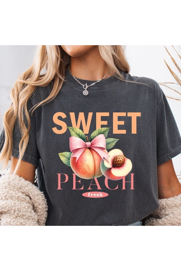 Peach Sweet Summer Graphic T-Shirt Fruit Lover Tee