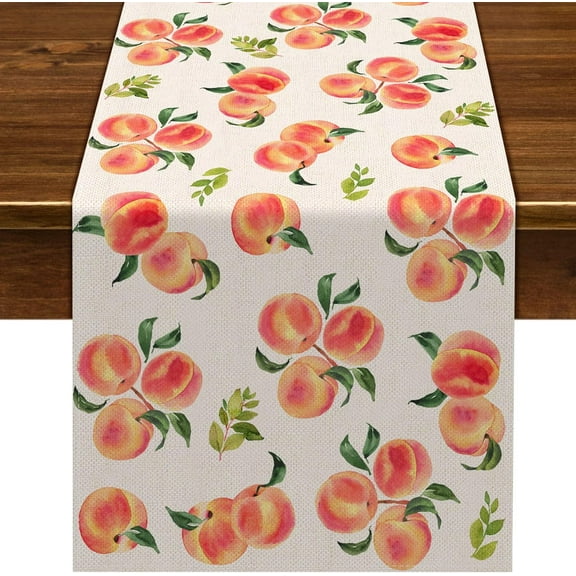 Peach Table Runner Sweet Peach Party Decoration Summer Fruit Rustic Home Kitchen Dining Room Decor 71 Inches Long