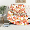 thumbnail image 1 of Peach Throw Blanket Super Soft Warm Bed Blankets for Couch Bedroom Sofa Office Car, All Season Cozy Flannel Plush Blanket for Girls Boys Adults, 60 X 50 Inch, 1 of 6