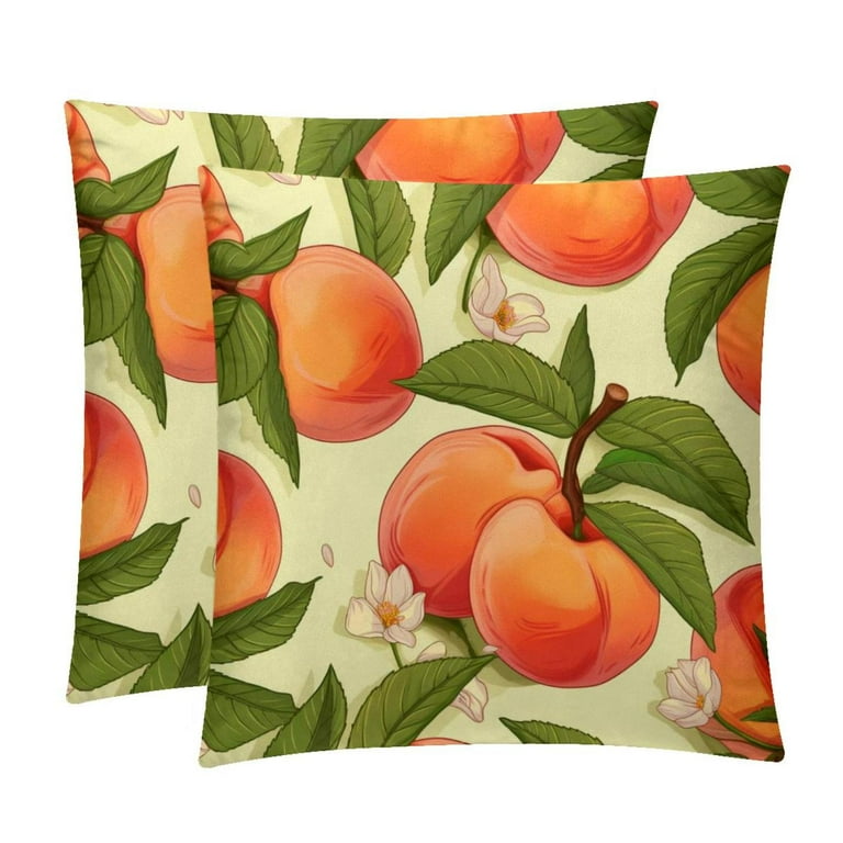Peach Throw Pillow Covers Covers Set of 2 Velvet Cushion Case with Unique Patterns for Bed Pillows 16x16 18x18 20x20 Inches for Various Occasions