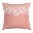 thumbnail image 1 of Peach Throw Pillow Cushion Cover, Abstract Lace Design Wedding Engagement Inspiration Floral Arrangement Pale Backdrop, Decorative Square Accent Pillow Case, 20 X 20 Inches, Coral White, by Ambesonne, 1 of 2
