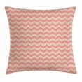 thumbnail image 1 of Peach Throw Pillow Cushion Cover, Zigzag Chevron Pattern Geometric Soft Colored Old School Vintage Abstract Artwork, Decorative Square Accent Pillow Case, 20 X 20 Inches, Coral Peach, by Ambesonne, 1 of 2