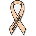 thumbnail image 1 of Peach Uterine Cancer Survivor Ribbon Car Decal 7", 1 of 3
