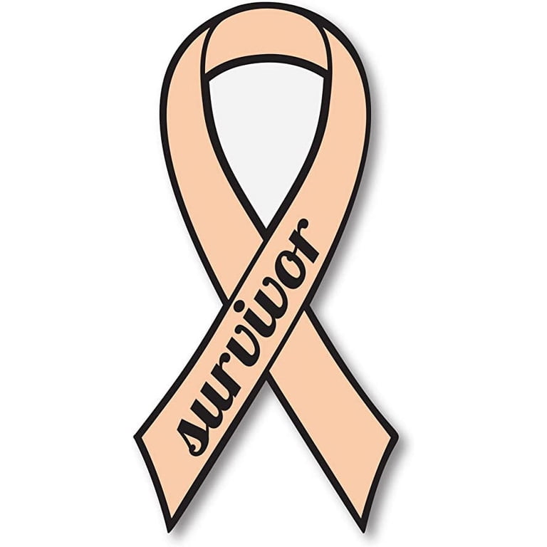 Peach Cancer Ribbons Uterine Cancer Ribbon Banner Uterine Cancer Awareness Realistic