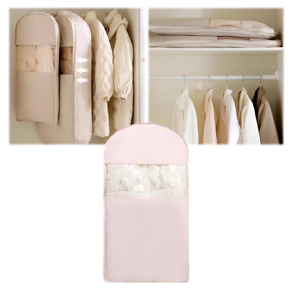 Peach Velvet Storage Bag For Home Textile Organizing Space Saving Hanging Design Rigid Storage Boxes Clothes Storage Bag Organizer Long Storage with Lids Sheet Set Organizers And Storage Bag Storage