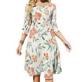 thumbnail image 1 of Peach Watercolor Floral Pattern Design Womens Summer Dress Tie Back A Line Flare Dress, 1 of 9