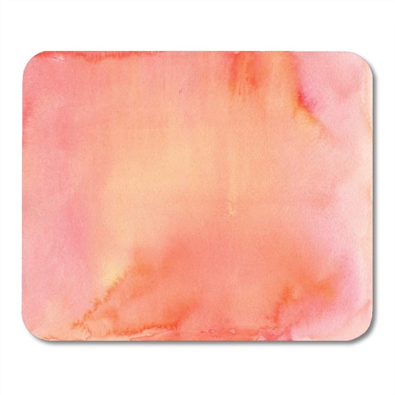 Peach Watercolor in Shades of Pink Orange and Yellow Coral Color Salmon Mousepad Mouse Pad Mouse Mat 9x10 inch