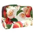 thumbnail image 1 of Peach Waterproof Cosmetic Storage Bag with Zipper, Lightweight, Large Capacity, Printed Design - Makeup Pouch for Women and Girls on the Go!, 1 of 6