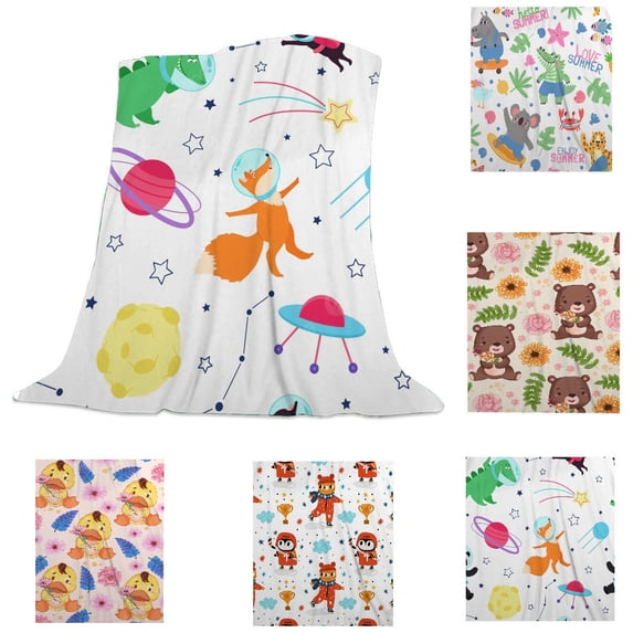 Colorful Animals 3D Printed Fuzzy Cozy Soft Blankets and Throws Warm Cozy Flannel Fleece Blankets /Bedroom Warm Blanket