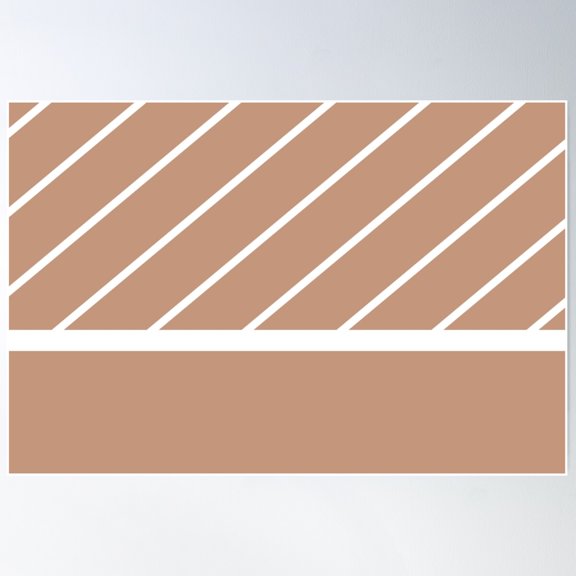 Peach White Minimal Modern Diagonal Stripe Pattern Pairs 2023 Coty Desert Carnation 2005-7C Poster Wall Art, Modern Wall Decor For Living Room Bedroom, 8x12 UNFRAMED