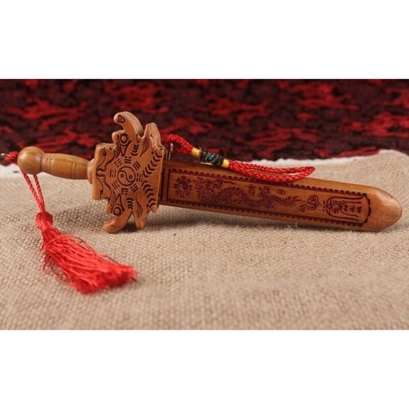 Peach Wood Sword Lucy Decoration Blessings Wedding Gift Exorcism Evil Chinese