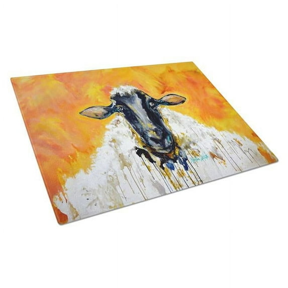 Peach Wool Sheep Glass Cutting Board 12 in x 15 in