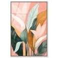 thumbnail image 1 of Peach and Palm Framed High-Gloss Acrylic Glass Wall Art Natures Art Prints by Art Remedy, Silver Frame, 24 x 36, 1 of 7