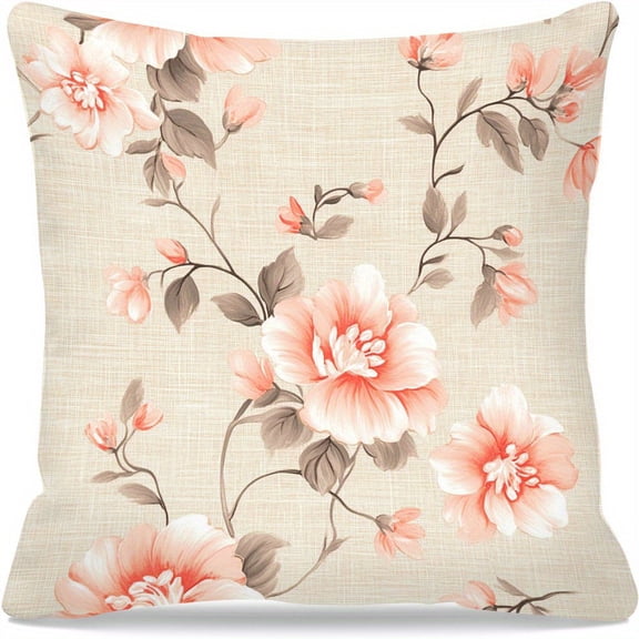 Peach pillow cover, zipper closed, hand washable, suitable for sofa, living room, bedroom decoration