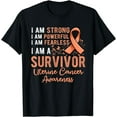 thumbnail image 1 of Peach ribbon support survivor of uterine cancer awareness T-Shirt, 1 of 4