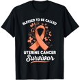 thumbnail image 1 of Peach ribbon support survivor of uterine cancer awareness T-Shirt, 1 of 4