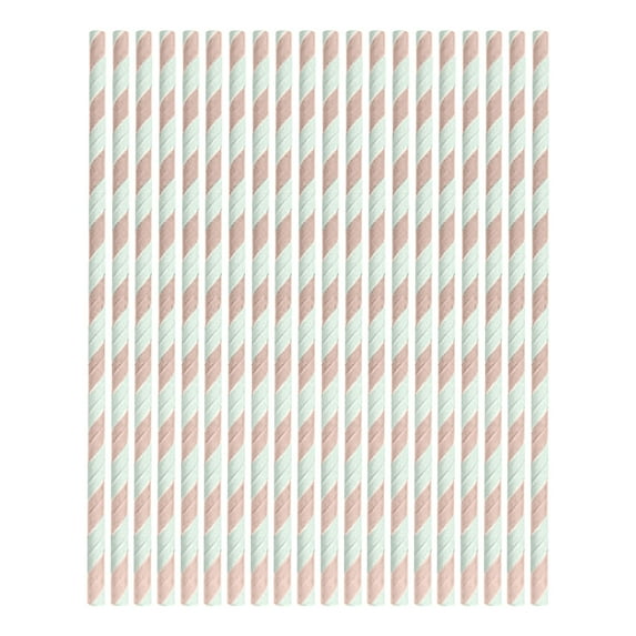 Peacheart 100 Pcs Paper Straws, 0.24 x 7.76 Inch Disposable Colorful Striped Drinking Straws for Birthday Wedding Party Favors Supplies