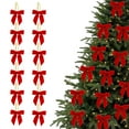 thumbnail image 1 of Peacheart 12 Pcs Red Velvet Small Christmas Bows for Xmas Tree Wreath Gift Wrapping DIY Crafts Home Decor, 3.1 x 3.1 inch, 1 of 9