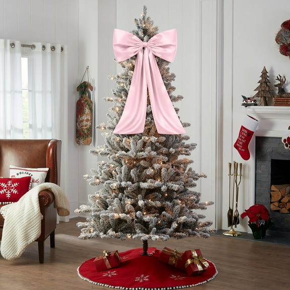Peacheart 15.8x43.3 Inches Extra Large Christmas Satin Bows, Giant Christmas Tree Topper Bow Decoration for Xmas Tree Wreath Wall Holiday Birthday Wedding Party Home Decor