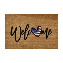 Peacheart 4th of July Patriotic Door Mat, Non-Slip Red Blue and White American Flag Welcome Doormat for Indoor Outdoor Entrance Patio Porch Independence Memorial Day Farmhouse Home Decor, 16x24 Inch