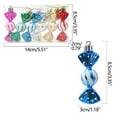 thumbnail image 1 of Peacheart 6 Pieces Christmas Candy Ornaments, 3.35" Shatterproof Colorful Glitter Candy Christmas Tree Hanging Decoration for Xmas Holiday Party Supplies Farmhouse Home Decor, 1 of 7