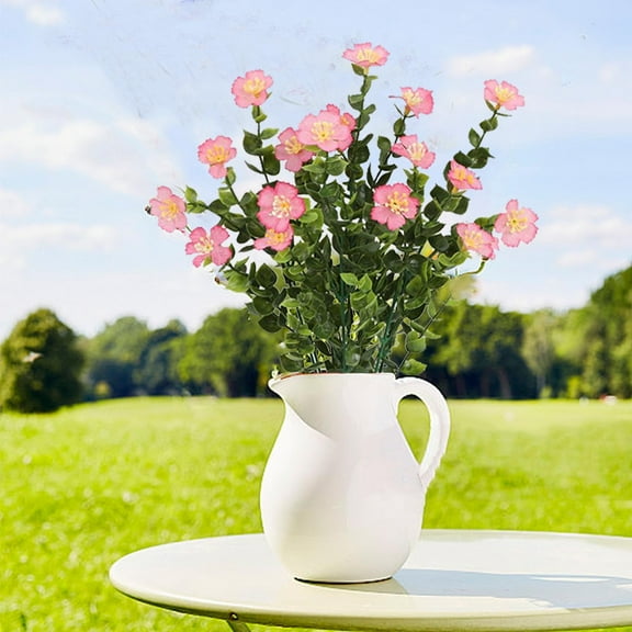 Peacheart Artificial Flowers, 14.2" Faux Floral Bouquet with Eucalyptus Leaves for DIY Floral Arrangements Spring Summer Wedding Party Farmhouse Home Vase Table Centerpiece