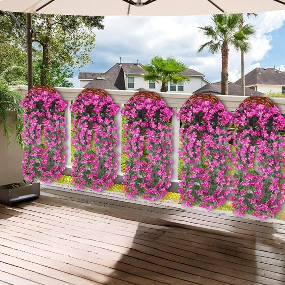 Peacheart Artificial Hanging Flowers Plants for Outdoor, UV Resistant Faux Silk Forsythia Flower Vine for Spring Summer Farmhouse Home Front Porch Window Wall Decor