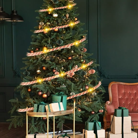 Peacheart Christmas Rope Lights Decoration, 6.56FT Vintage LED String Lights, Battery Operated Fairy Light for Christmas Trees Xmas Holiday Party Supplies Farmhouse Home Decor