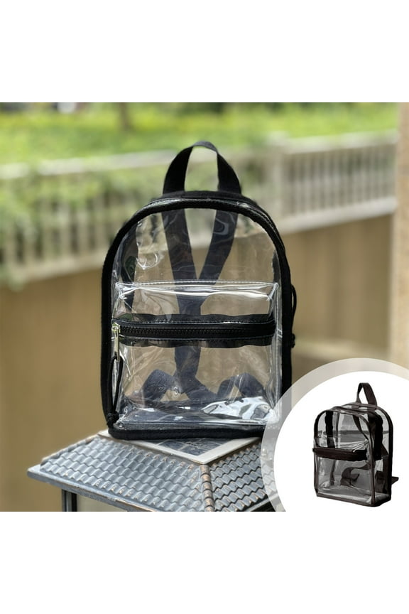 Peacheart Clear Mini Backpack Stadium Approved, Small Transparent Backpack with Front Pocket for Women Festival Sports Events Travel