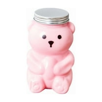 Peacheart Cute Bear Cup With Lid, Clear Plastic Cup for Cocktail Smoothie Beer Juice Home Party Supplies (without Straw Hole)