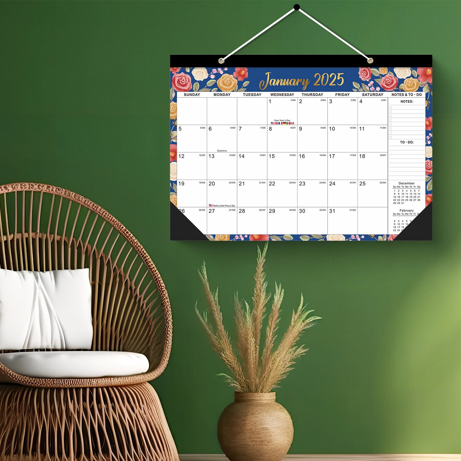Peacheart Desk Calendar 20252026, Jan 2025 Jun 2026, 18 Months