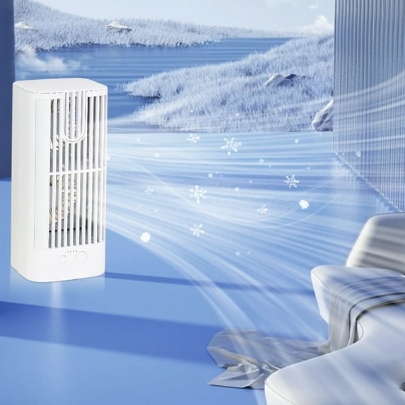 Peacheart Portable Air Conditioners, Personal Evaporative Air Cooler with 3 Wind Speeds, LED Night Light, Portable Mini Ac Fan for Bedroom Office Desk