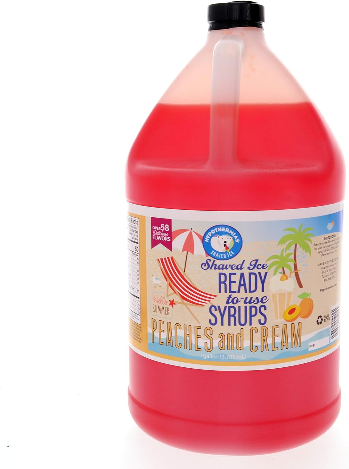 Peaches And Cream Snow Cone Syrup & Hawaiian Flavor Syrups Coffee, Slushie, Soda Flavored Syrups